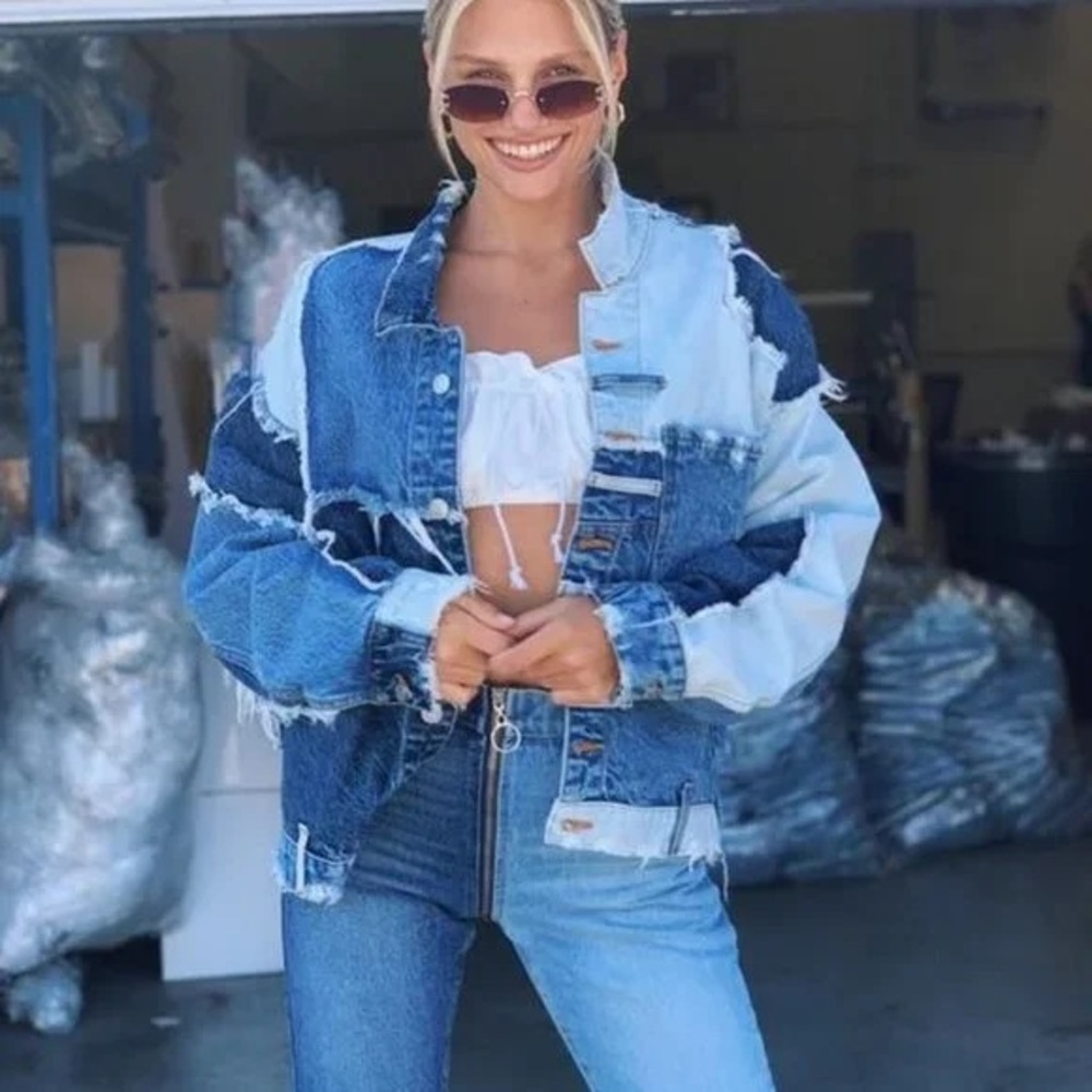 Patchwork Oversized Denim Jacket